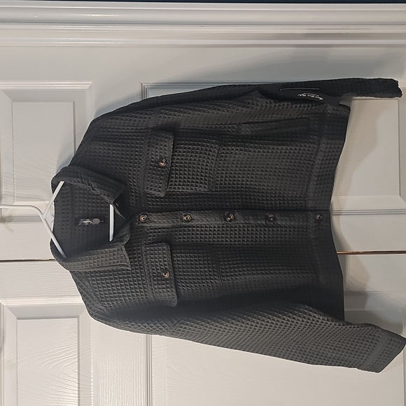 NWT Supplies By UnionBay Waffle Knit Crop Shirt Jacket Fatigue Green Large - Picture 1 of 16